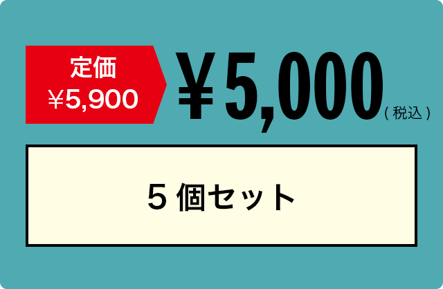 定価5,900円→5,000円　5個セット